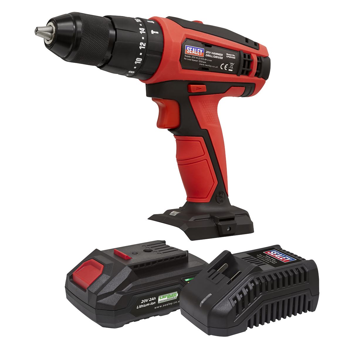 Sealey CP20VDDKIT1 Combi Drill/Driver Kit Ø13mm 20V 2Ah SV20 Series Lithium-ion