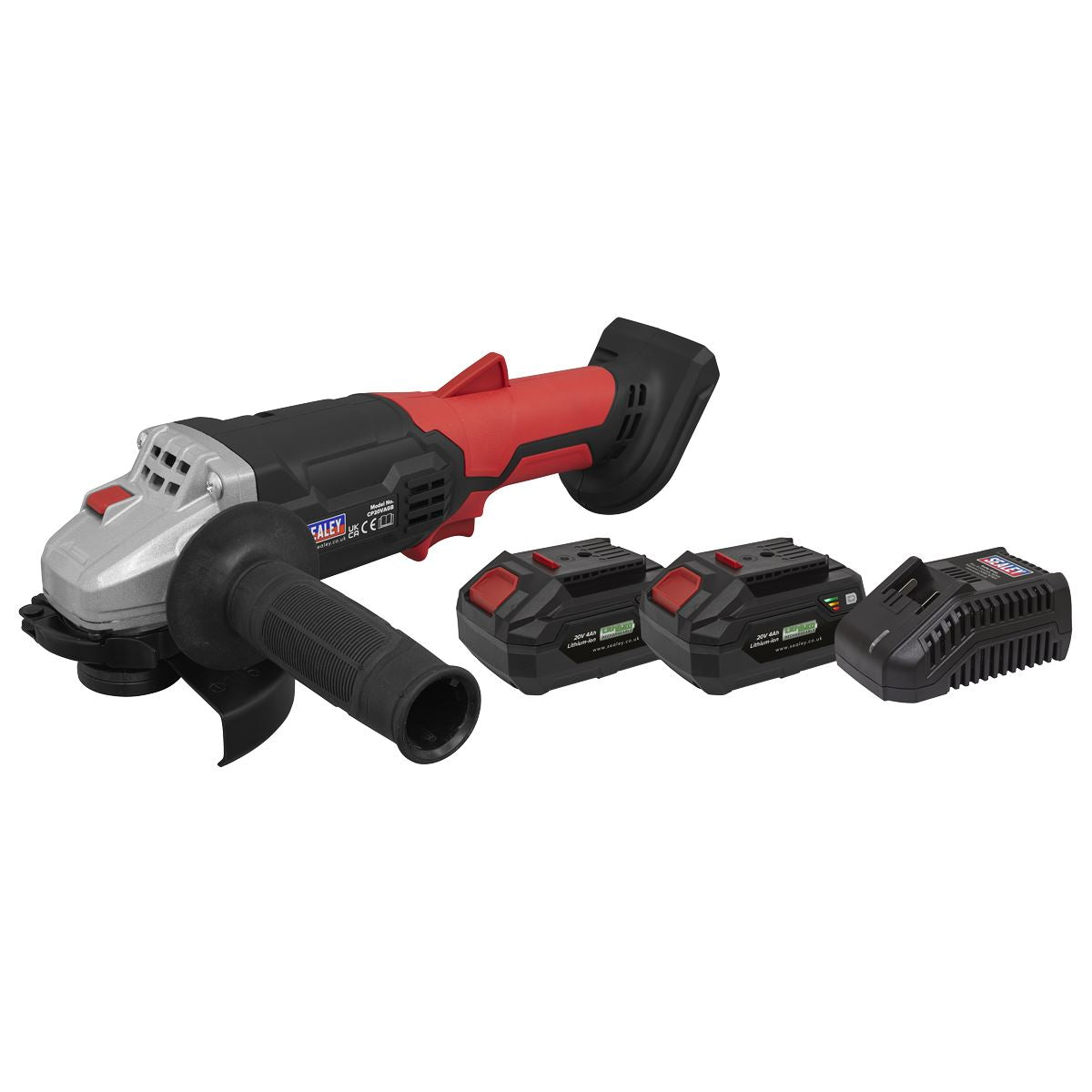 Sealey CP20VAGBKIT Cordless Angle Grinder Kit Ø115mm 20V 4Ah SV20 Series - 2 Batteries