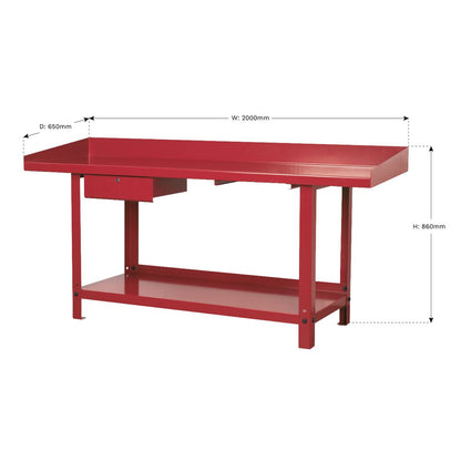 Sealey AP1020 Workbench Steel 2m with 1 Drawer