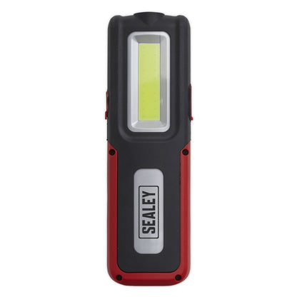 Sealey LED318R Rechargeable Inspection Light 5W COB & 3W SMD LED with Power Bank - Red