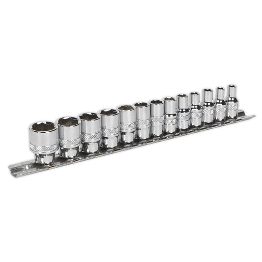 Sealey AK2746 Socket Set 13pc 1/4"Sq Drive Lock-On™ 6pt Metric