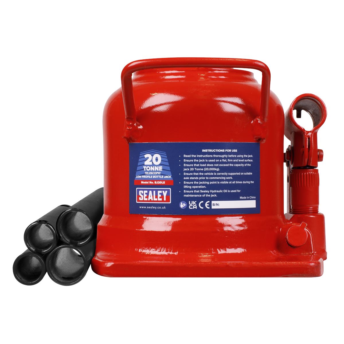 Sealey BJ20LE Low Profile Telescopic Bottle Jack 20 Tonne