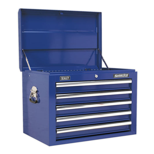 Sealey AP26059TC Topchest 5 Drawer with Ball-Bearing Slides - Blue