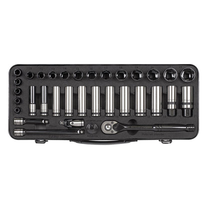 Sealey AK7971 Socket Set 34pc 3/8"Sq Drive WallDrive® Metric Premier Black