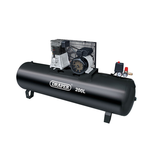 Draper 55313 200L Belt-Driven Air Compressor without wheels 2.2kW/3hp