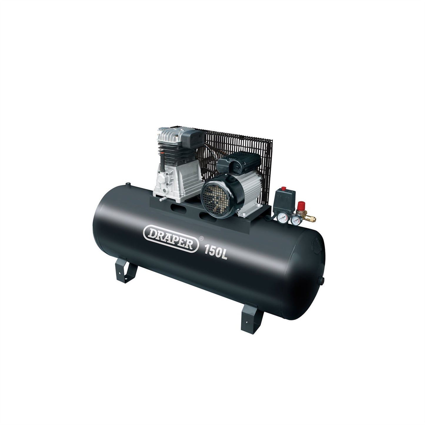 Draper 55304 150L Belt-Driven Air Compressor without wheels 2.2kW/3hp