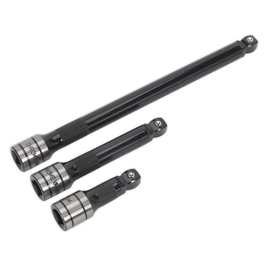 Sealey AK7692 Wobble/Rigid Extension Bar Set 3pc 1/2"Sq Drive - Premier Black