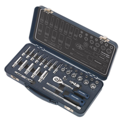 Sealey AK27480 Socket Set 32pc 1/4"Sq Drive Lock-On™ 6pt Metric