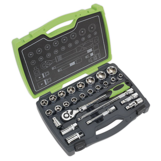 Sealey AK7961 Socket Set 26pc 1/2"Sq Drive 6pt WallDrive® Metric