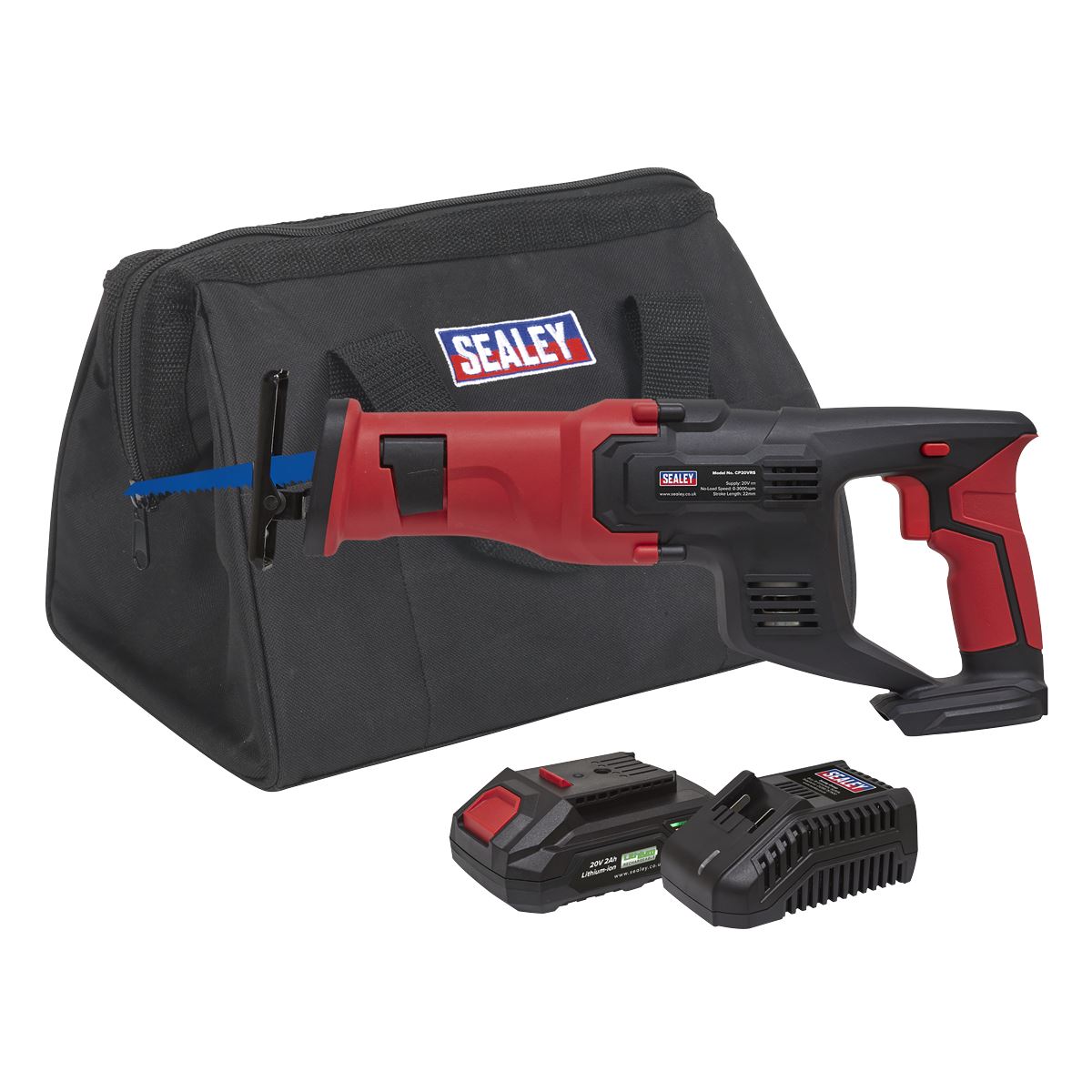 Sealey CP20VRSKIT1 Cordless Reciprocating Saw Kit 20V 2Ah SV20 Series