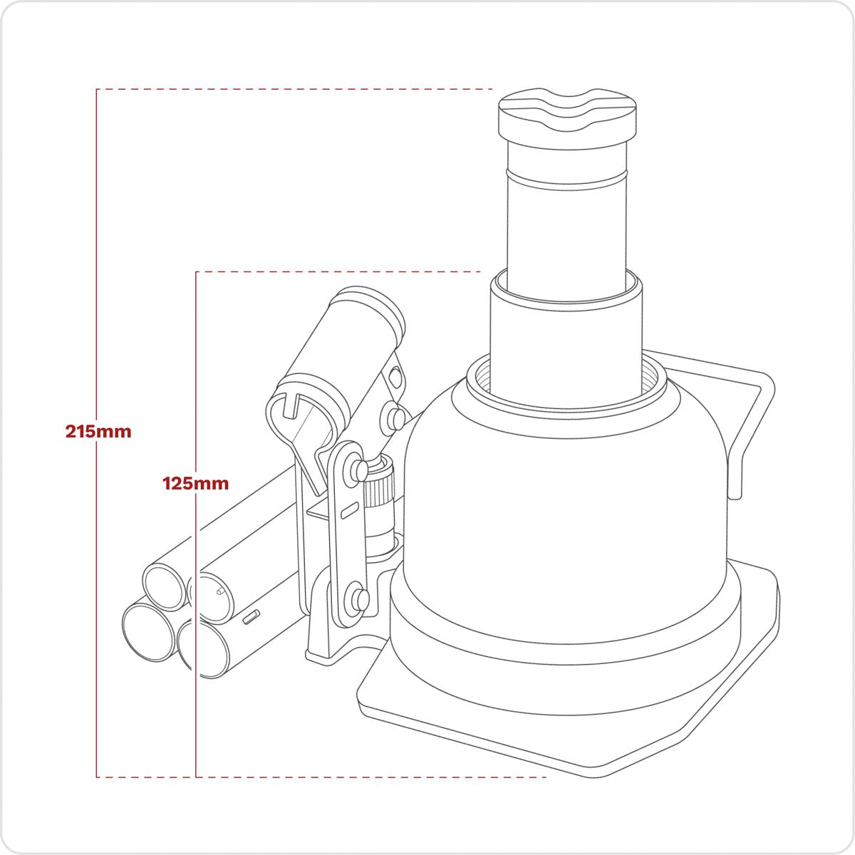 Sealey BJ10LE Low Profile Telescopic Bottle Jack 10 Tonne