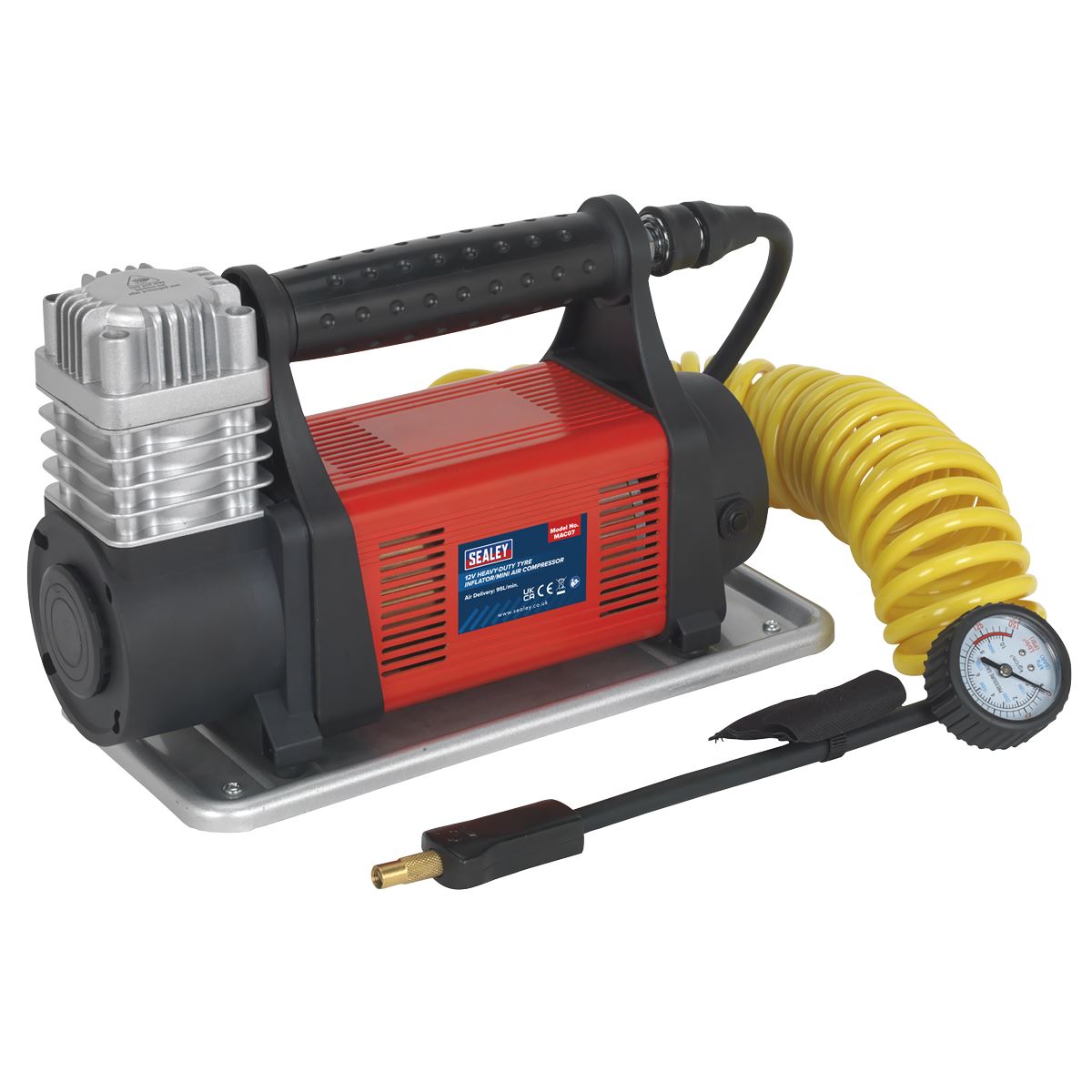 Sealey MAC07 Tyre Inflator/Mini Air Compressor 12V Heavy-Duty