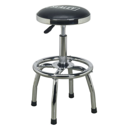 Sealey SCR17 Pneumatic Stool Heavy-Duty Workshop with Adjustable Height Swivel Seat