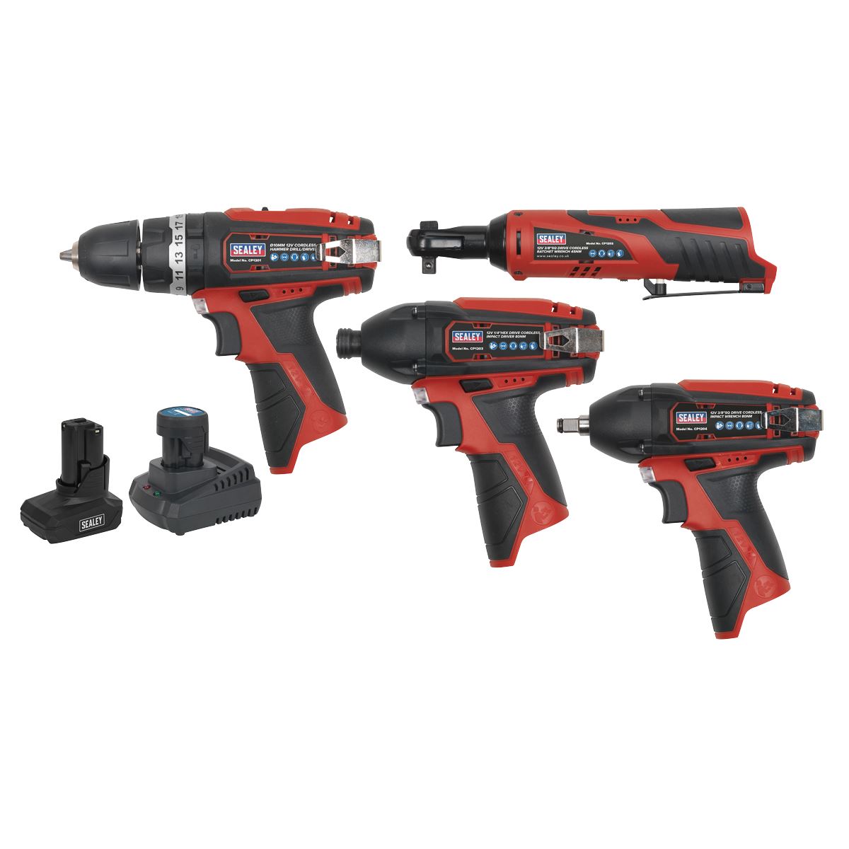 Sealey CP1200COMBO 4 x 12V SV12 Series Cordless Power Tool Combo Kit