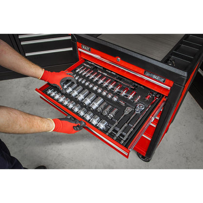 Sealey TBT31 Tool Tray with Socket Set 55pc 3/8" & 1/2"Sq Drive