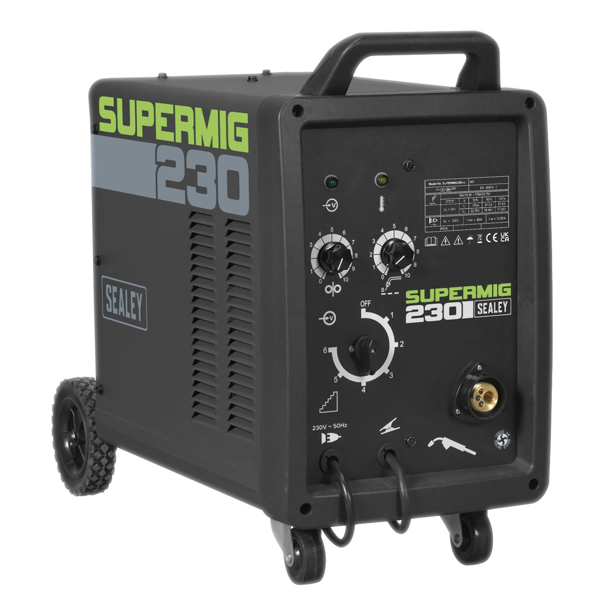 Sealey SUPERMIG230 Professional MIG Welder 230A 230V with Binzel® Euro Torch