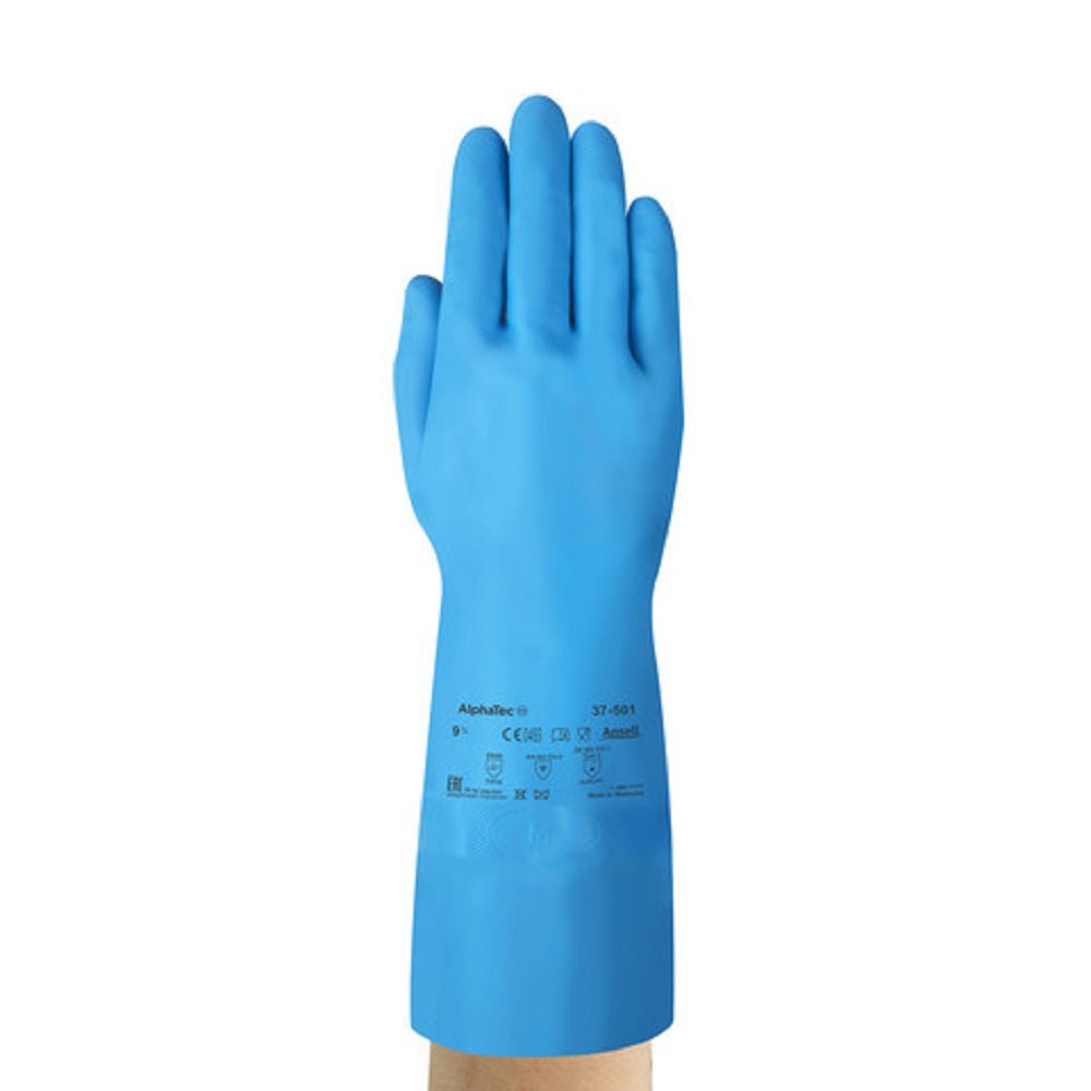 Ansell AlphaTec Blue Nitrile Chemical Resistant Gloves 37 - 501