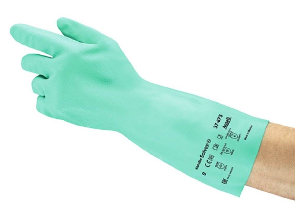 Ansell AlphaTec 37 - 675 Green Nitrile Chemical Resistant Gloves - McCormickTools