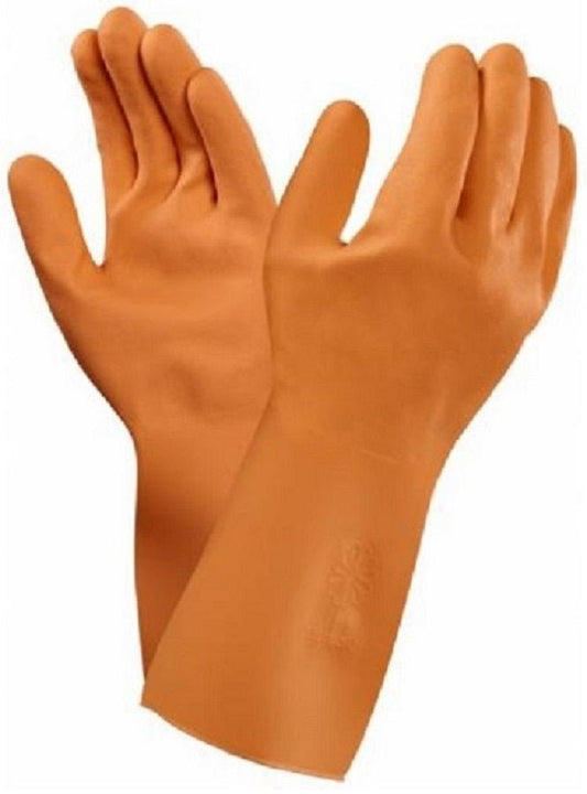Ansell AlphaTec 87 - 370 Heavy Duty Orange Latex Rubber Gloves - McCormickTools