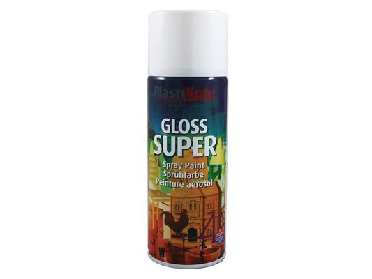 Plastikote Gloss Super Spray White Ral 9016 400ml