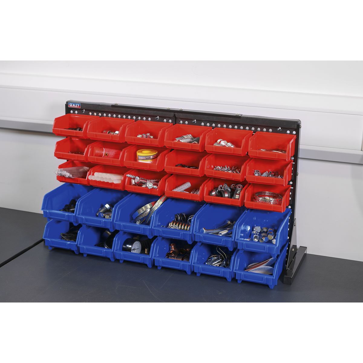 Sealey TPS1218 Bin Storage System Bench Mounting 30 Bins