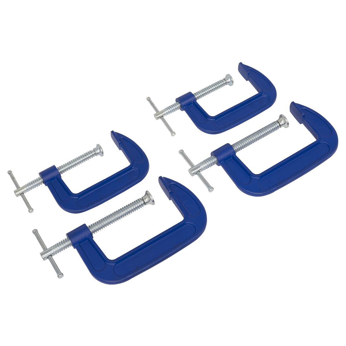 Sealey AK6003SET G-Clamp Set 75mm & 100mm - 4pc