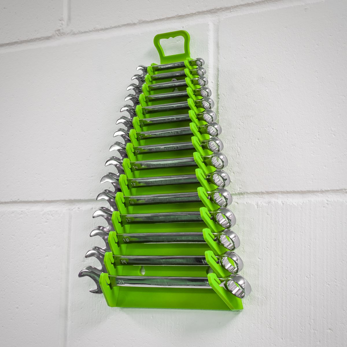 Sealey WR09HV Reverse Spanner Rack Capacity 15 Spanners Hi-Vis Green