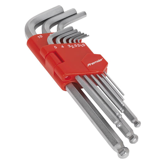 Sealey AK7139 Ball-End Hex Key Set 9pc Long Metric