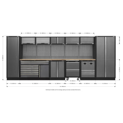 Sealey APMSSTACK16W Superline PRO® 4.9m Storage System - Pressed Wood Worktop