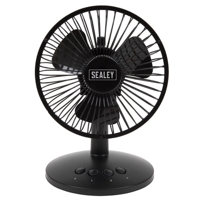 Sealey SFF6USB Oscillating USB Desk Fan 3-Speed 6"