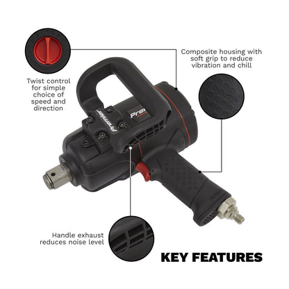 Sealey SA6008 Air Impact Wrench 1"Sq Drive Twin Hammer