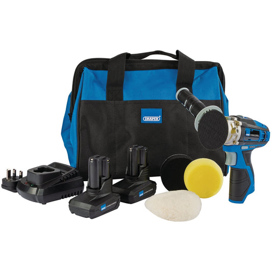 Draper 99727 Storm Force 10.8V Power Interchange Mini Polisher Kit 2 x 4.0Ah Batteries 1 x Charger 1 x Bag