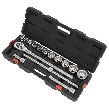 Sealey AK2583 Socket Set 3/4"Sq Drive 12-point WallDrive® 15pc Metric