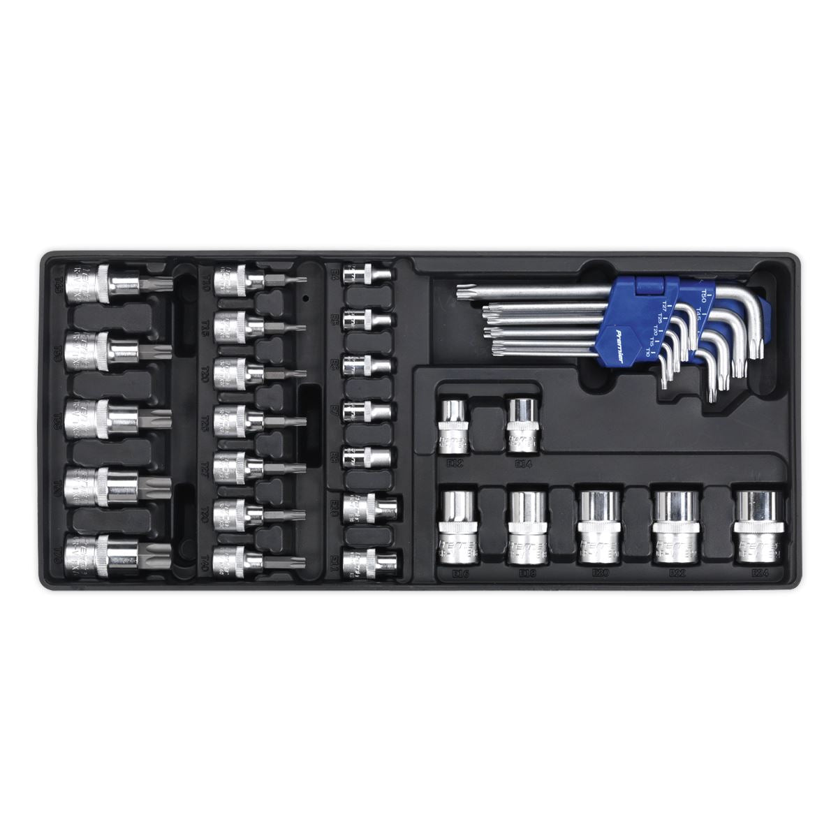 Sealey TBT08 Tool Tray with TRX-Star* Key Socket Bit & Socket Set 35pc