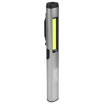 Sealey LED450UV Penlight Torch with UV 5W COB & 3W SMD LED with Laser Pointer Rechargeable