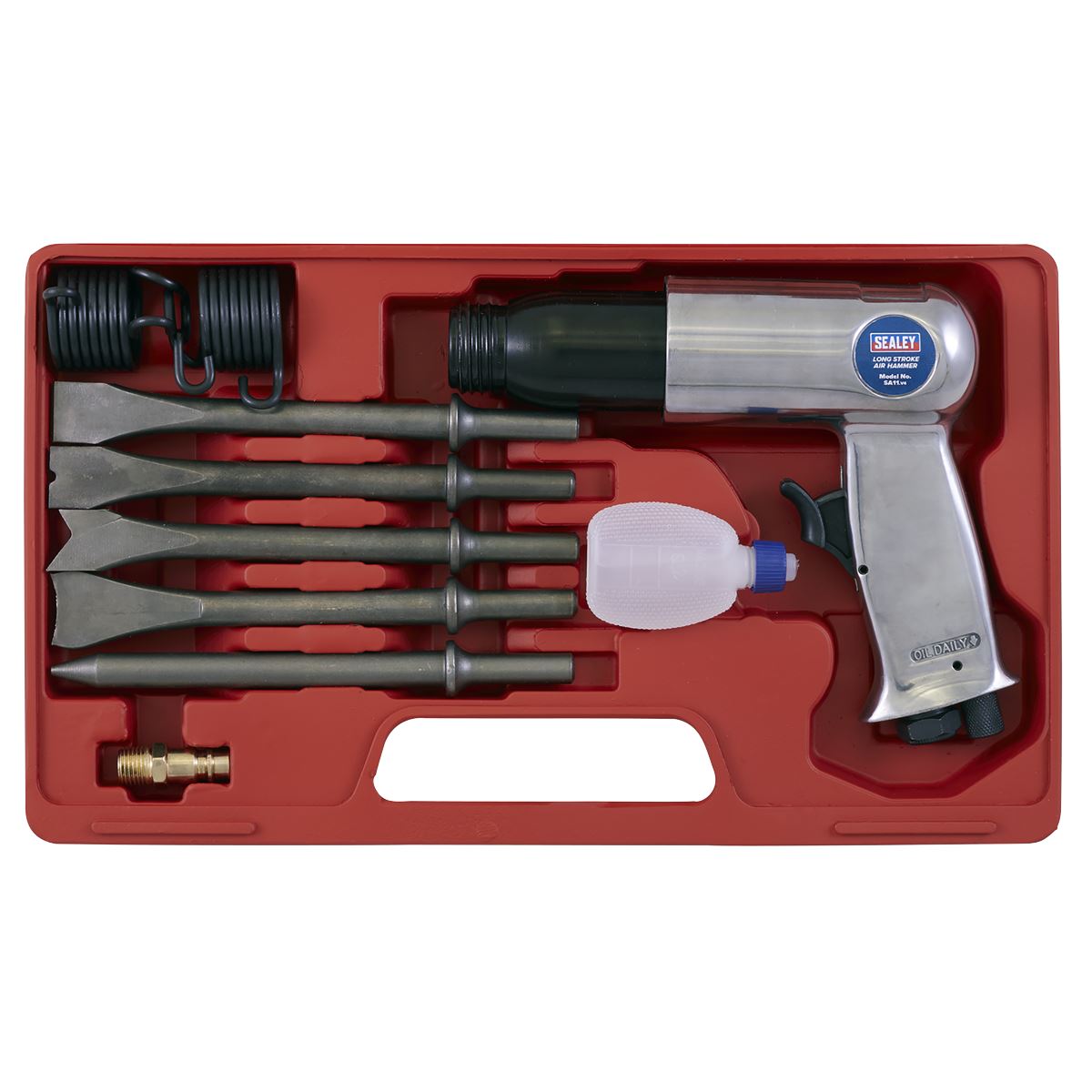 Sealey SA11 Air Hammer with Chisels Long Stroke