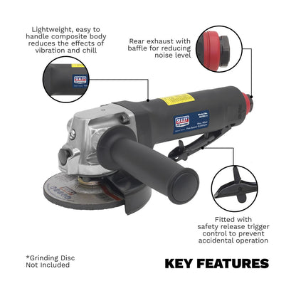 Sealey SA152 Air Angle Grinder Ø100mm Composite Housing