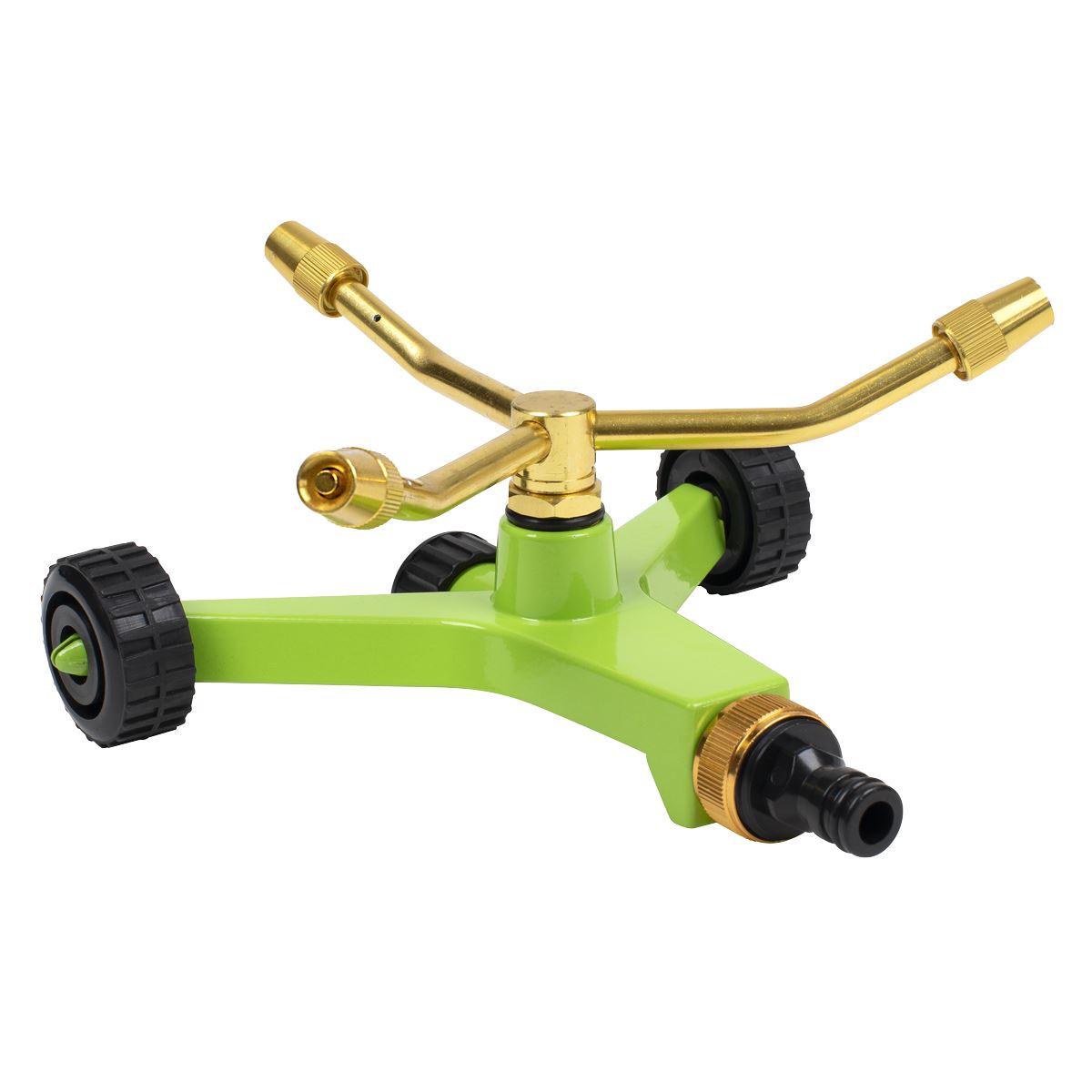 Sealey JS2032 3-Arm Brass Sprinkler with Metal Wheeled Base