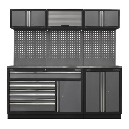 Sealey APMSSTACK11SS Superline PRO® 2.04m Storage System - Stainless Steel Worktop