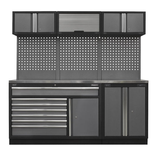 Sealey APMSSTACK11SS Superline PRO® 2.04m Storage System - Stainless Steel Worktop