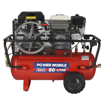 Sealey SA5055 Air Compressor 50L Belt Drive Petrol Engine 5.5hp