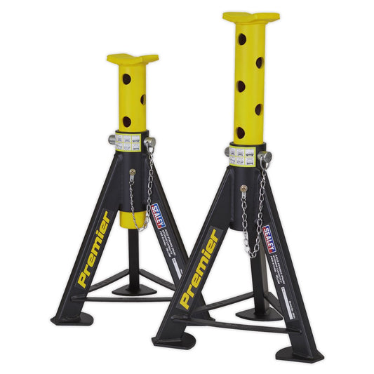 Sealey AS6Y Premier Axle Stands (Pair) 6 Tonne Capacity per Stand - Yellow