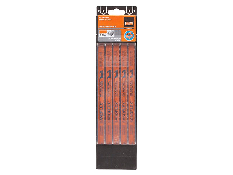 Bahco 3906 Sandflex Hacksaw Blades 300mm 12in x 18 TPI Pack 100 BAH39061218 - McCormickTools