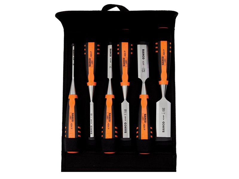 Bahco 424 - P Bevel Edge Chisel Set 6 Piece in Pouch BAH424PS6PPK