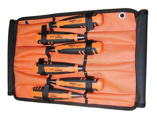 Bahco 424 - P Bevel Edge Chisel Set in Roll 6 Piece BAH424PS6ROL