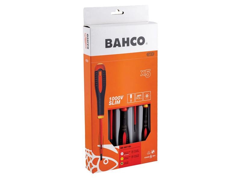 Bahco BE - 9871SL ERGO Slim VDE Insulated Screwdriver Set 5 Piece BAH9871SL