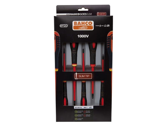 Bahco BE - 9881SL ERGO Slim VDE Insulated Screwdriver Set 5 Piece BAH9881SL