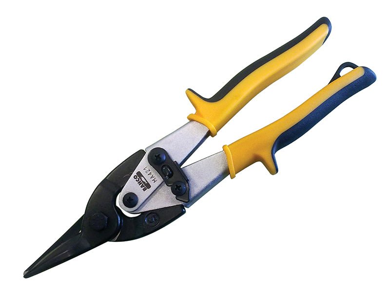 Bahco MA421 Yellow/Blue Aviation Compound Snips Straight Cut 250mm 10in BAHMA421