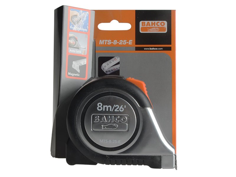 Bahco MTS Reversible Magnetic Tip Auto Pocket Tape 8m/26ft Width 25mm BAHMTS825E