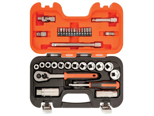 Bahco S330 Socket Set of 34 Metric 3/8in Drive + 1/4in Accessories BAHS330 - McCormickTools